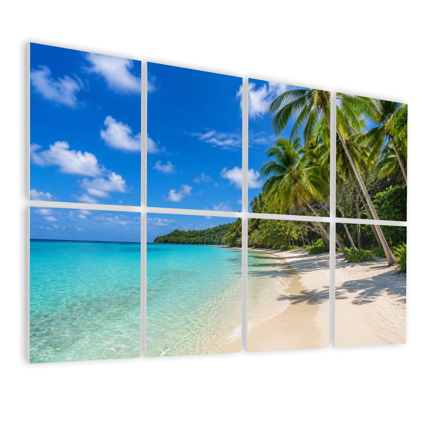 8 Pack Art Acoustic Panels Sound Absorbing paradise beach Decorative Soundproof Wall Panels Self Adhesive for Nursery Game Room Bedroom 48"x32"