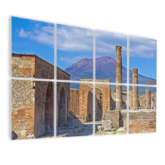 8 Pack Art Acoustic Panels Sound Absorbing pompeii ruins italy ancient city architecture pictures Decorative Soundproof Wall Panels Self Adhesive for Nursery Game Room Bedroom 48"x32"