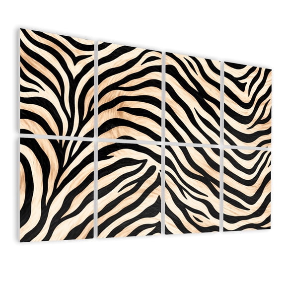 8 Pack Art Acoustic Panels Sound Absorbing seamless zebra skin Decorative Soundproof Wall Panels Self Adhesive for Nursery Game Room Bedroom 48"x32"
