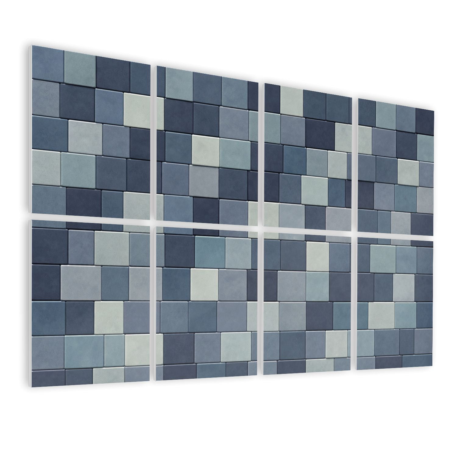 8 Pack Art Acoustic Panels Sound Absorbing style cobblestone block game pixelated square gray Decorative Soundproof Wall Panels Self Adhesive for Nursery Game Room Bedroom 48"x32"