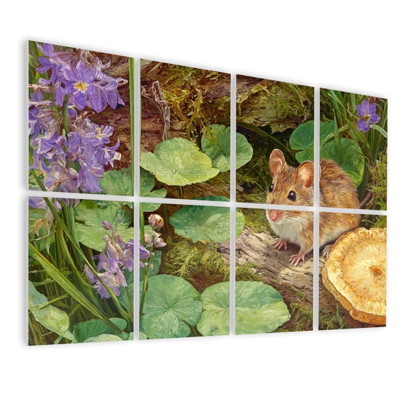 8 Pack Art Acoustic Panels Vintage Gold Framed Wall Art Forest Animal Cottagecore Botanical Self Adhesive Sound Absorbing Panels for Home Office Studio Media Room 48"x32"