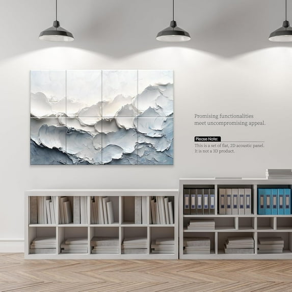 8-Pack Art Acoustic Wall Panels 48x32 Inches Decorative Soundproof Panels for Studios, Offices, Home