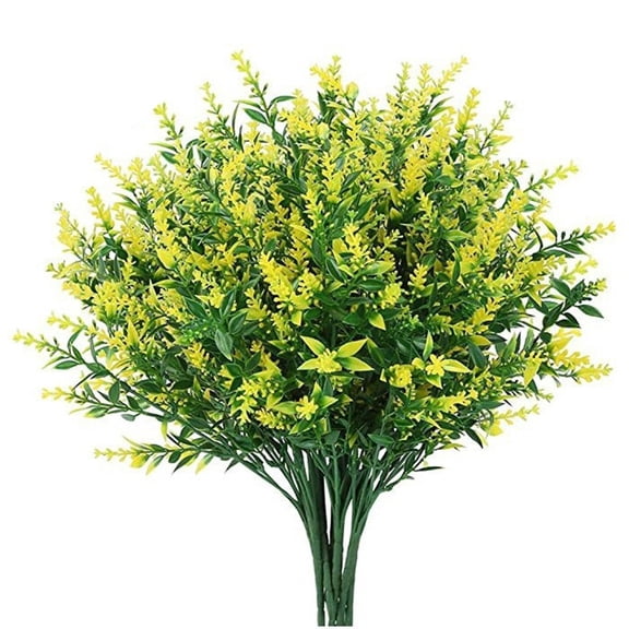 8 Pack Artificial Greenery and Shrubs, No Fade for Hanging Planter, Fence, Window Box, Indoor Outdoor Decor, Wedding Table Flower Arrangement and Bouquet Filler, 13.78 Inch