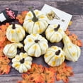 thumbnail image 1 of 8 Pack Artificial Mini Pumpkins | Lifelike Fall Decor for Thanksgiving & Halloween | Small Plastic Gourds for Home & Garden Decoration, 1 of 6