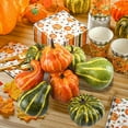 thumbnail image 1 of 8 Pack Artificial Mini Pumpkins | Lifelike Fall Decor for Thanksgiving & Halloween | Small Plastic Gourds for Home & Garden Decoration, 1 of 6