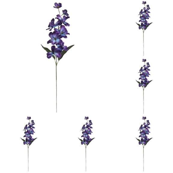 8 Pack Artificial Orchid Flowers Elegant Violet Blue Faux Freesia for Wedding Bouquets Corsages Boutonnieres Restaurant Table Decor and Home Centerpieces