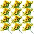 thumbnail image 1 of 8 Pack Artificial Sunflowers Bouquets with Stems for Wedding Bridal Shower Table Birthday Indoor Outdoor, Fake Faux Sunflowers Bulk with 4 Big Sunflowers Heads 9 Small Sunflowers Heads, 1 of 5