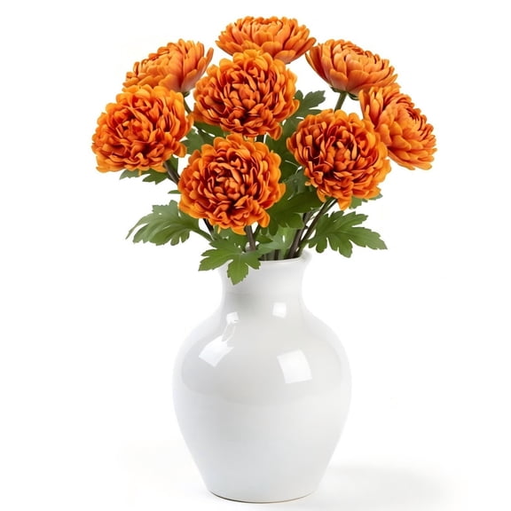 8-Pack Artificial Wealthy Daisy Mums Decor, Chrysanthemum Ball Hydrangea Arrangements Wedding Bouquets Decor Home Kitchen Garden Party Table Floral Centerpieces DIY
