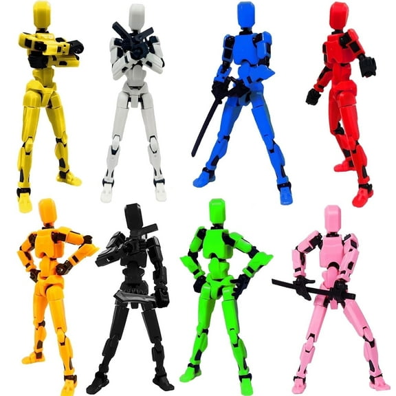 (8 Pack Assembly Completed ) Action Figure Set - Multi-Jointed, DIY Assembly Kit, Fully Articulated Robot Models, Suitable For Stop Motion Animation, Halloween and Christmas Gifts