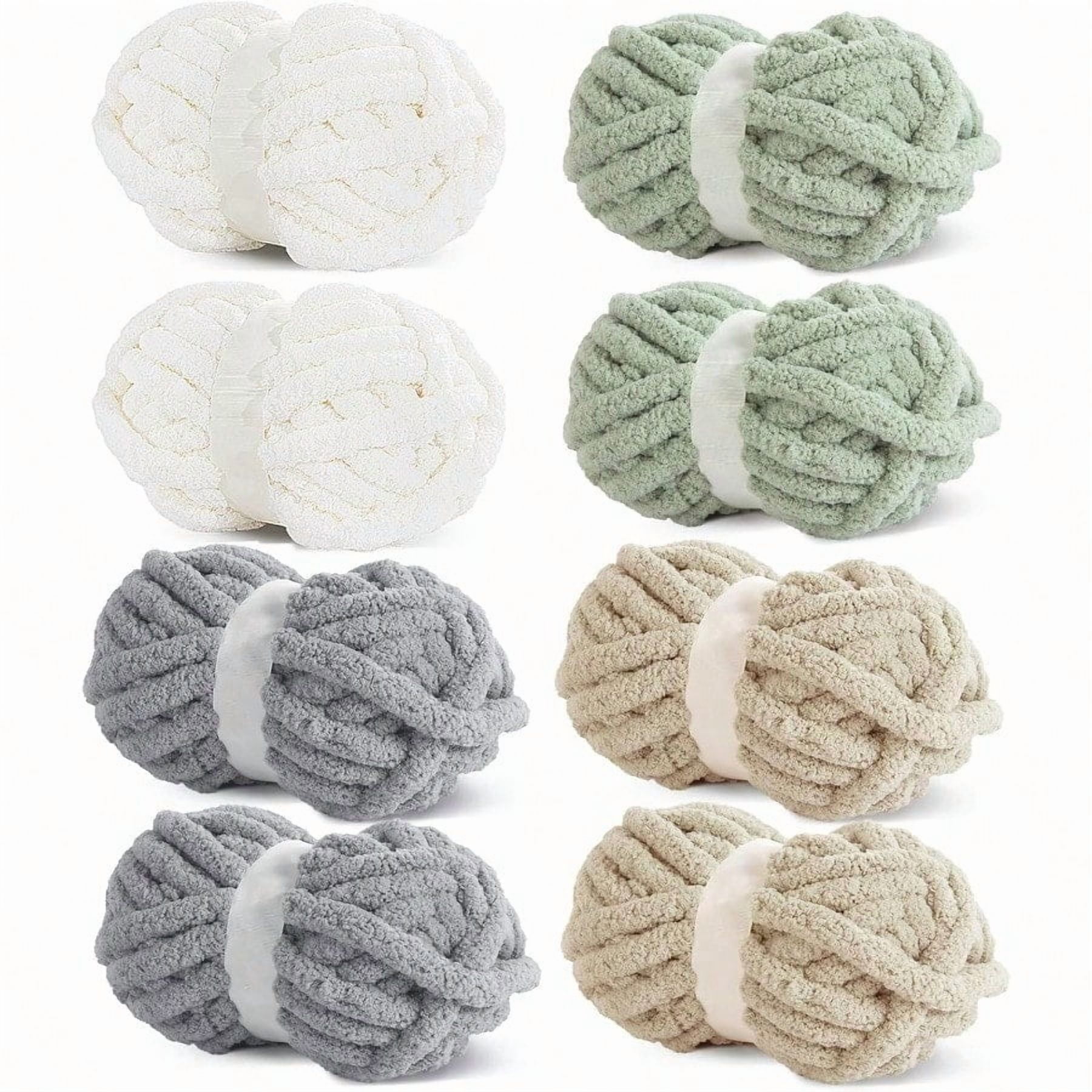 8 Pack Assorted Chunky Yarn for Crochetinger Bulky Large Soft Fluffy Yarn Plush Fuzzy Yarn Thick Chenille Yarn for Hand Knitting/Arm Knitting 27yds 8 oz Each Skein