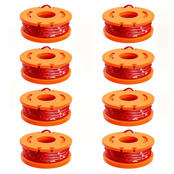 8 Pack Auto Feed Weed Eater Replacement Spools 0.065 Inch 10FT String Trimmer Line Refills Compatible with WORX WA0010/WA6531