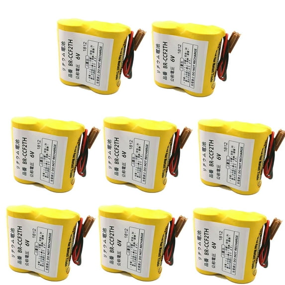 (8-Pack) BR-CCF2TH 6V Lithium Replace PLC Battery for A06B-6073-K001 with Plug