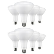 8 Pack BR40 LED Light Bulbs, 17W=100W, 1400lm, Dimmable, E26 Base, Indoor Flood Light for Cans, Recessed Kit, 4000K Cool White