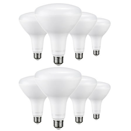 8 Pack BR40 LED Light Bulbs, 17W=100W, 1400lm, Dimmable, E26 Base, Indoor Flood Light for Cans, Recessed Kit, 5000K Daylight
