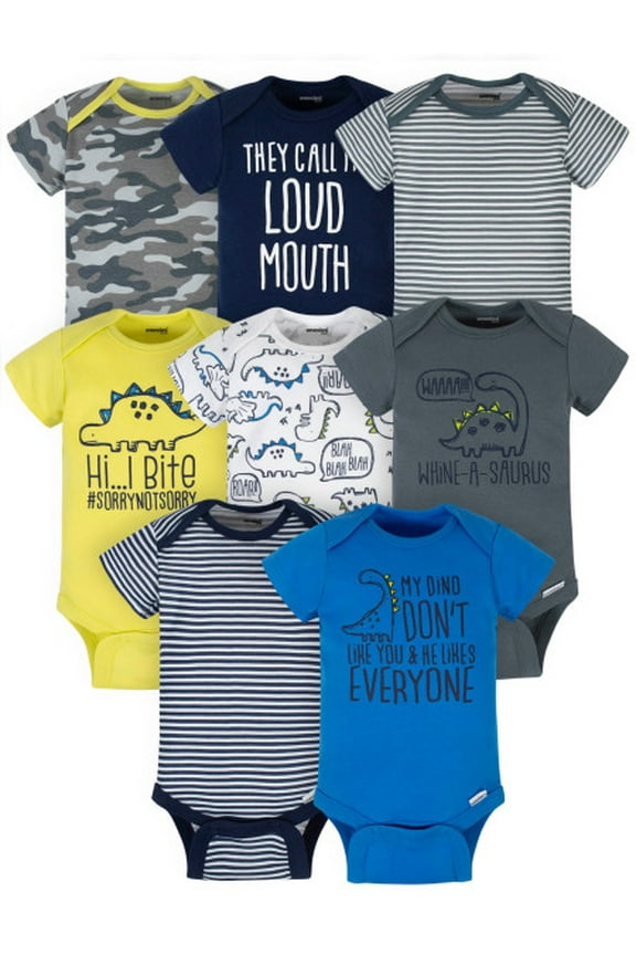 Brand Baby Boy Bodysuits, 8-Pack, Sizes Newborn - 12 Months