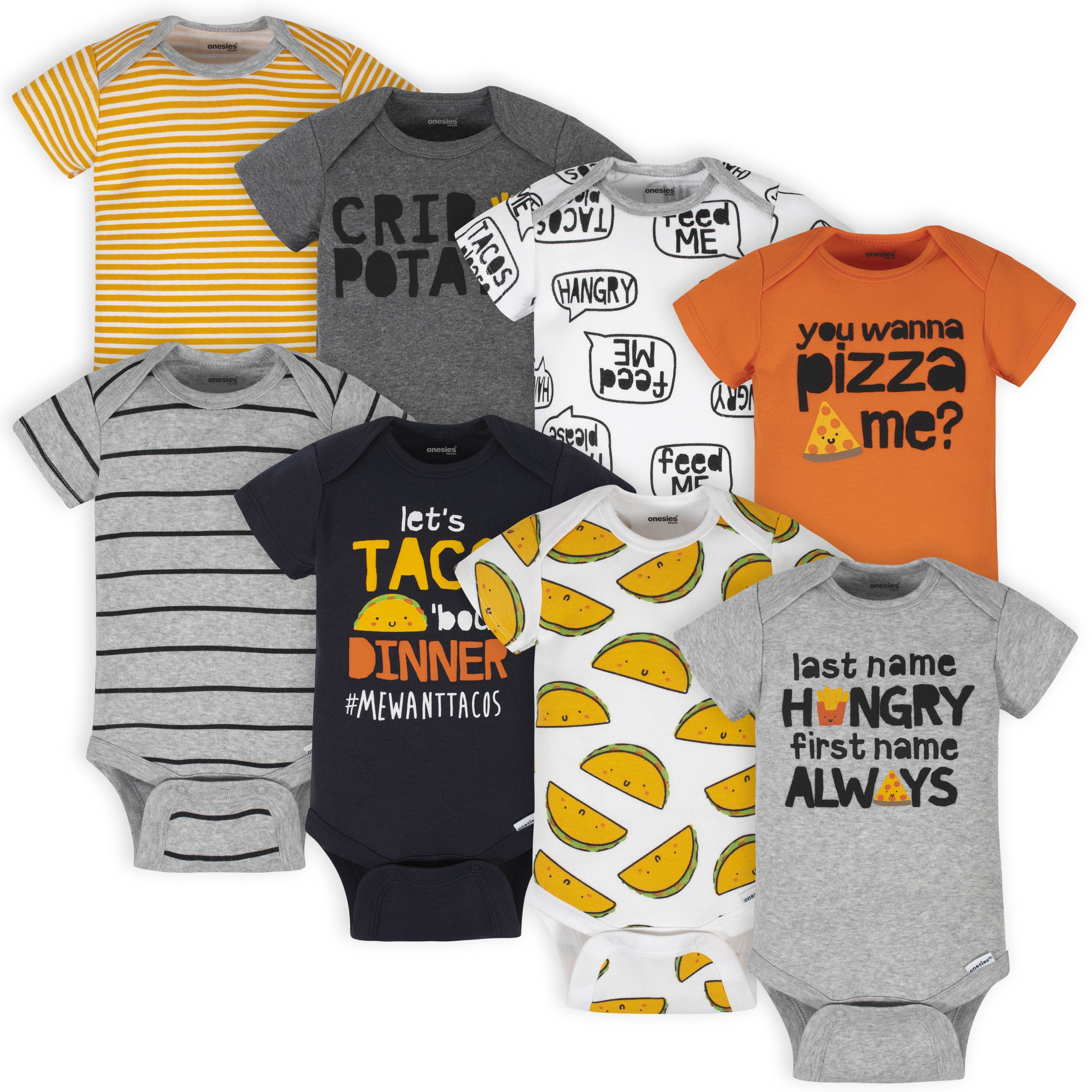 Onesies Brand Baby Boy Bodysuits, 8-Pack, Sizes Newborn - 12 Months