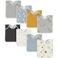 thumbnail image 1 of 8-Pack Baby Boys Multi Blue Grey Lap Shoulder Bibs, 1 of 8