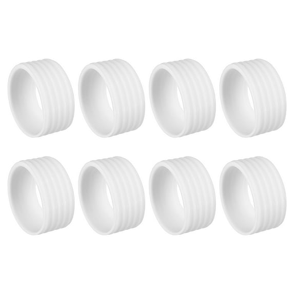8 Pack Badminton Racket Racquet Handle Grip Fix Ring Grip Band Rubber Ring, White