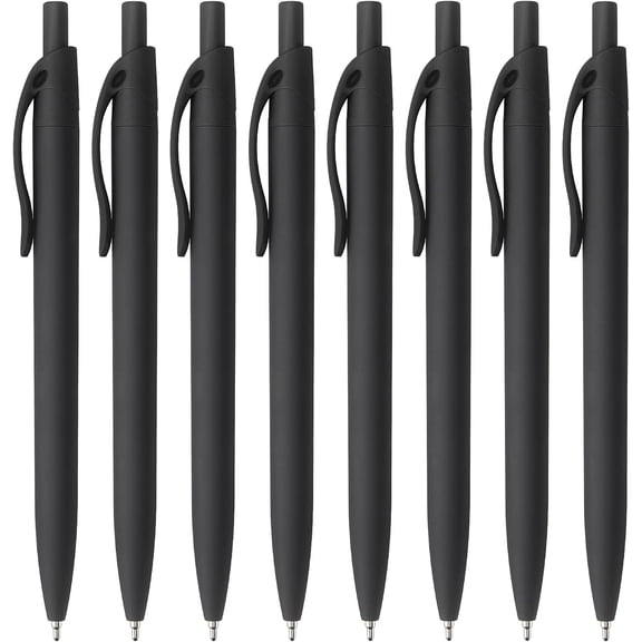 8 Pack Ballpoint Pens Retractable No Bleed Black Click Pens, Medium Point, Smooth Ink, 1.0 MM Black Ink