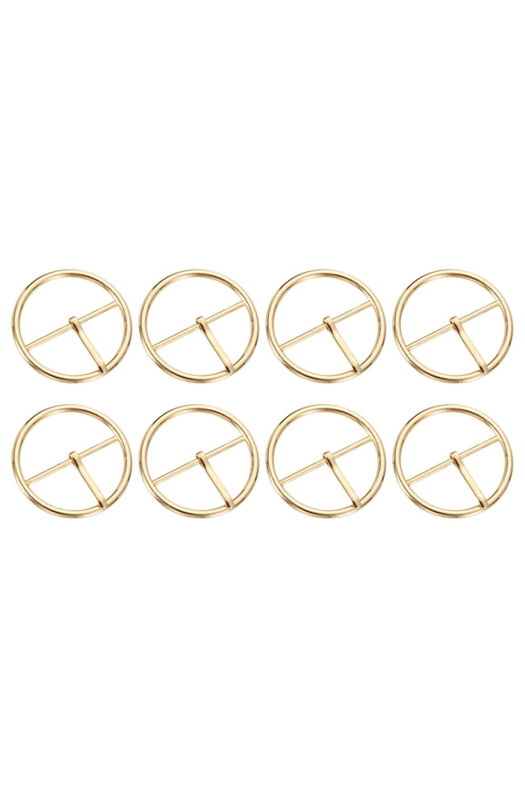 8 Pack Belt Buckle, 1.57" Single Prong Round Centre Bar Buckles, Gold
