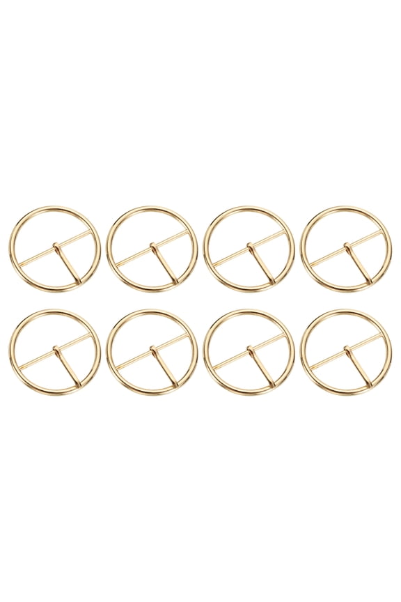 8 Pack Belt Buckle, 1.77" Single Prong Round Centre Bar Buckles, Gold