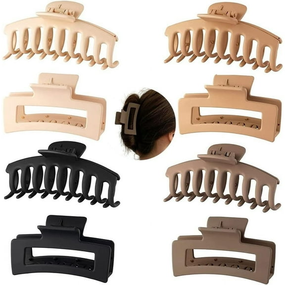8 Pack Big Hair Claw Clips for Women, Large Claw Clips for Thick Hair Clips for Girls 4.33 Inch Nonslip Matte Jumbo Hair Clips (8 Pcs)
