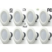 8 Pack Bioluz LED 12Watt 4-inch UL-listed Dimmable Retrofit LED Recessed Lighting Fixture - 2700K LED Ceiling Light - 850 LM Recessed Downlight B409WW-8