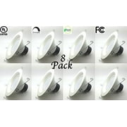 8-Pack Bioluz LED 6 BRIGHTEST RETROFIT 120 Watt Equivalent WARM WHITE UL-listed Dimmable Retrofit LED Recessed Lighting Fixture - 2700K Warm White LED Ceiling Light - 1200 Lumen Recessed Downlight