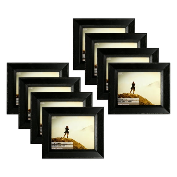 Studio Decor Black 11" x 14" Angled Frame, Home Collection, 8 Pack
