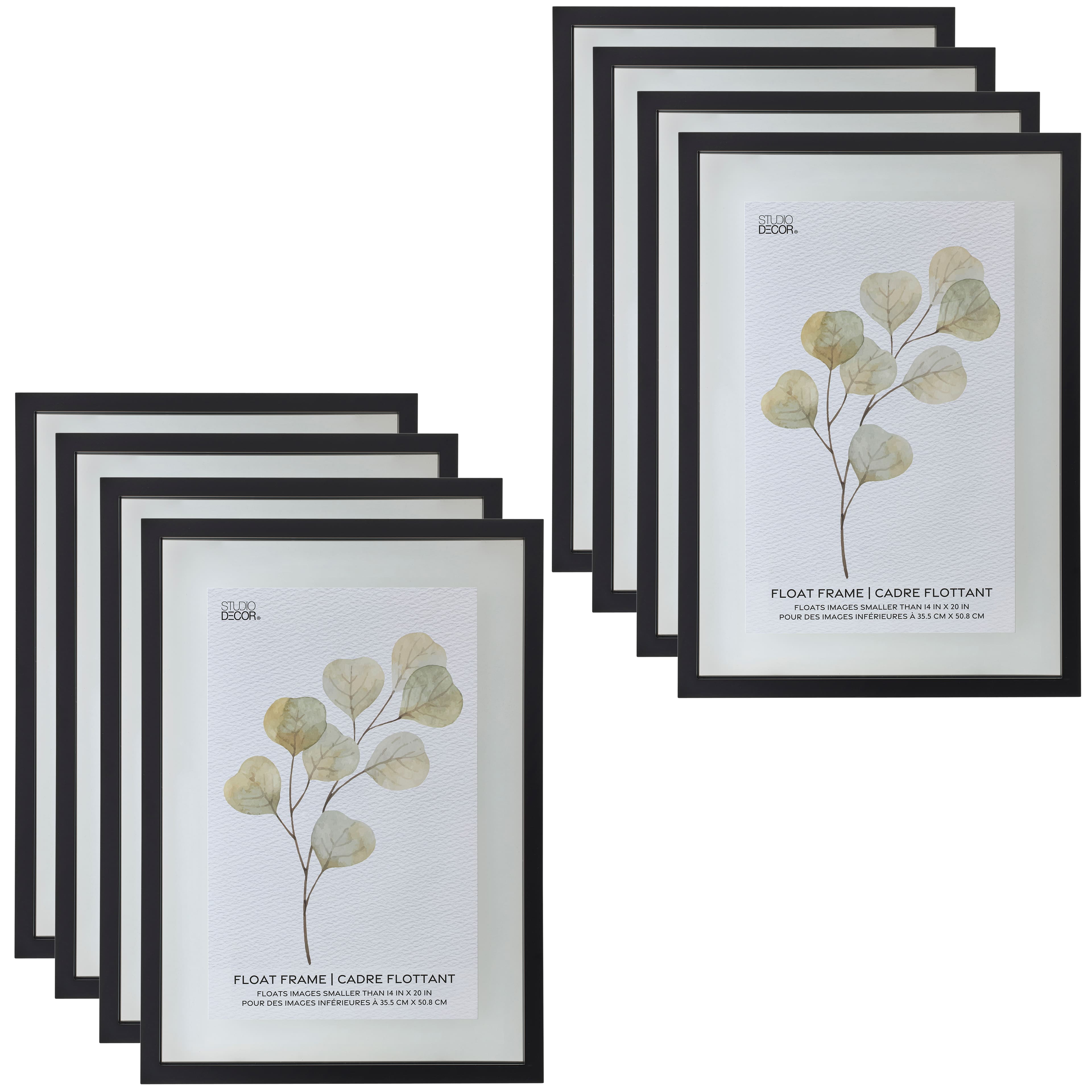 8 Pack Black Float Frame by Studio D cor