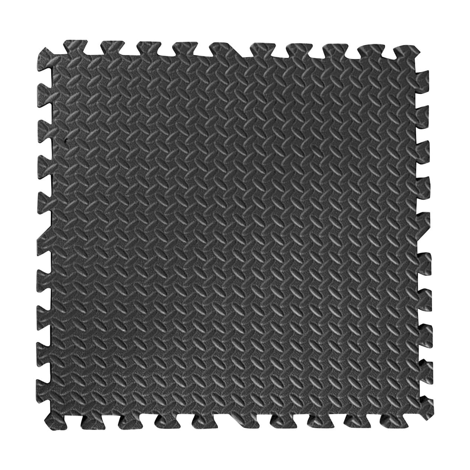 8 Pack Black Foam Floor Mats, Interlocking EVA Puzzle Tiles, 12x12 Inch Anti Fatigue Gym Mat for Home black