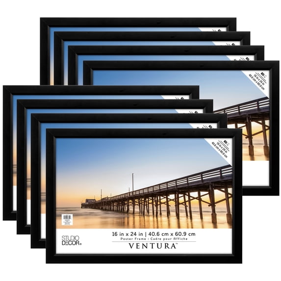 Studio Decor Black Poster Frame, Ventura, 8 Pack