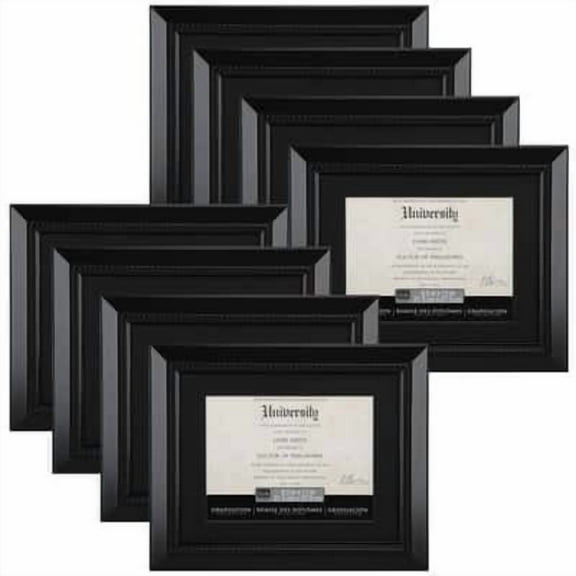 8 Pack: Black Rope 8.5" x 11" Document Frame with Mat - Graduation Collection by Studio Decor