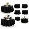 8 Pack Black Round Tablecloths 70 Inch For 36