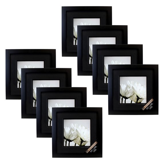 Studio Decor Black Square Gallery Wall Frame with Black Double Mat, 8 ...