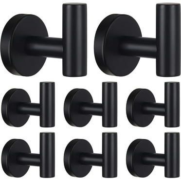 8 Pack Black Towel Hooks
