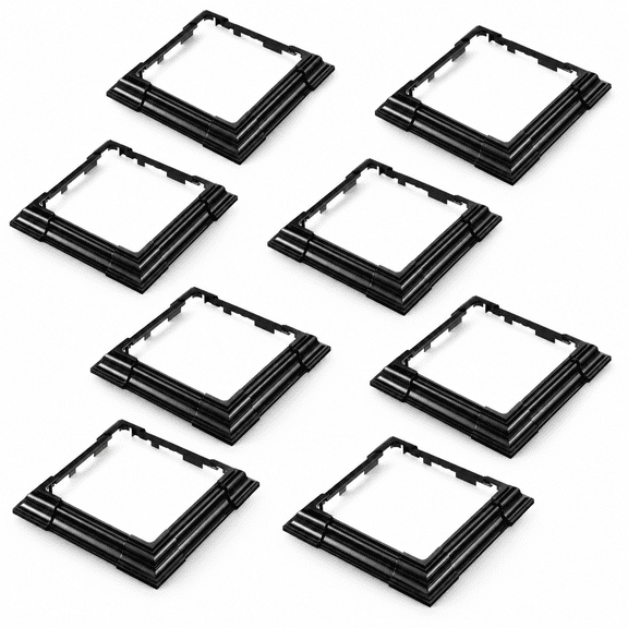8 Pack Black Vinyl Adjustable Column Wrap Trim For 3 to 6.5 Inch Porch Fence Deck Rails