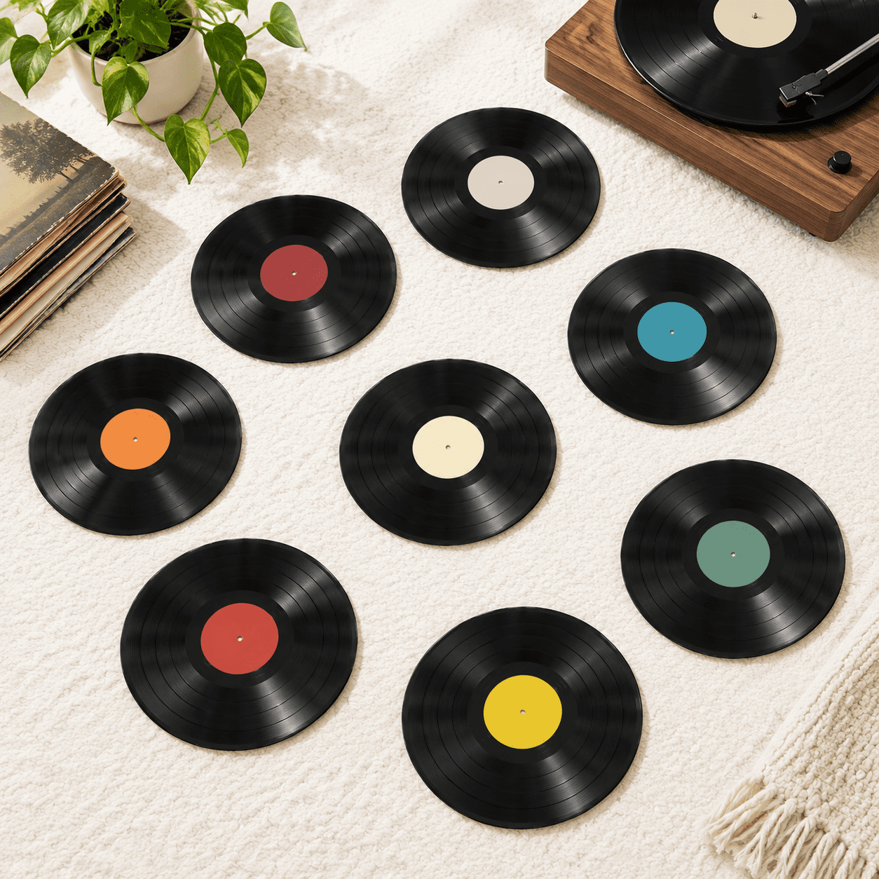 Vinyl Sticker Types 8 Pack Blank Vinyl Records Decor Wall Stickers Type 3 9in CD Album ...