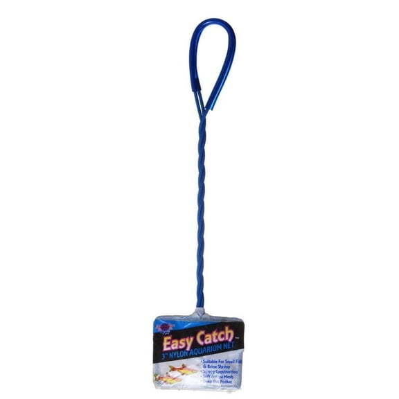 8 Pack Blue Ribbon Easy Catch Soft and Fine Nylon Aquarium Net [Aquarium Fish Nets, Reptile Scoops and Nets] 3" net - 8 count