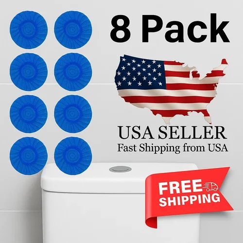 8-Pack Blue Toilet Bowl Cleaner Tabs  Drop-In Tank Stain Remover Tablets