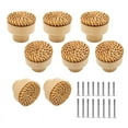 thumbnail image 1 of 8 Pack Boho Rattan Knobs for Dresser Drawers Wood Cabinet Wicker Decor Drawer Pulls (Natural), 1 of 7
