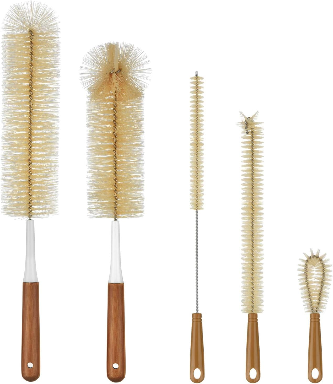 8-Pack Bottle Cleaning Brush Set - Long Bottle Cleaner for Washing Beer/Wine Narrow Neck Bottles, Hummingbird Feeder, Sport Well, Plus Kettle Cleaner, Straw Brush