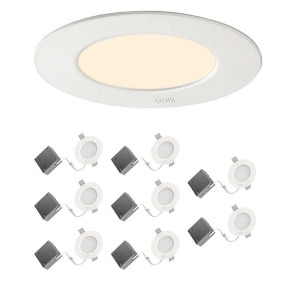 8 Pack - Brilli 4"W Color Tunable LED Canless Recessed Retrofit Downlight Flush Mount Light Fixture
