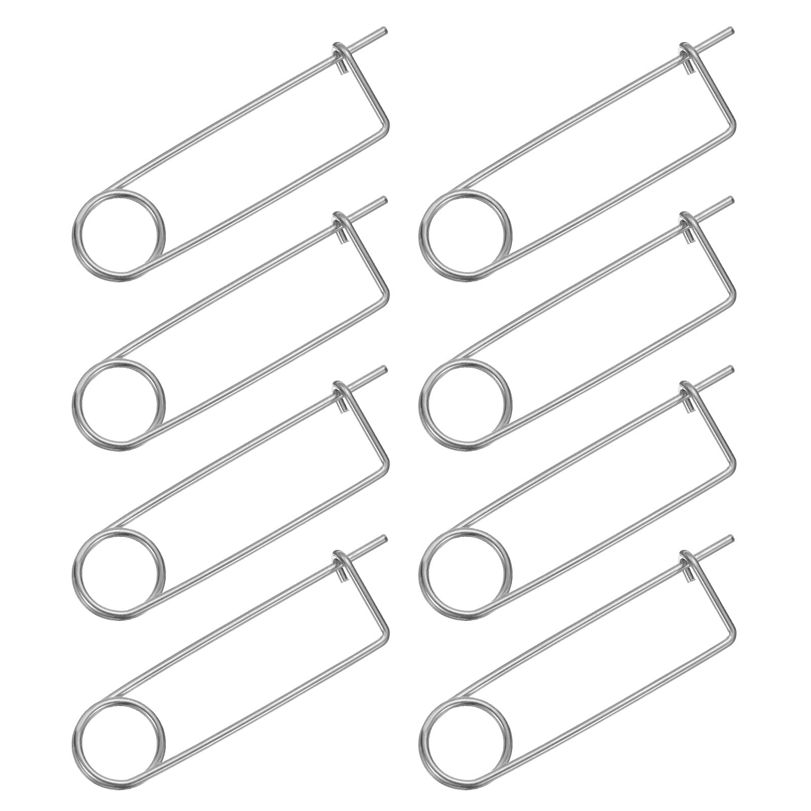 8 Pack Brooch Shape Cotter Safety Pins, 0.16x3.98 Inch Zinc-Plated Carbon Steel Quick Lock Fastener for Farm, Lawn, Garden Hitch