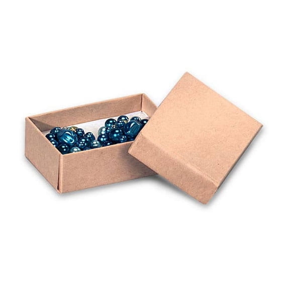 8 Pack, Brown Kraft Jewelry Gift Boxes, 2.5x1.5x.75", Fiber Fill for Party, Holiday & Events, Made in USA