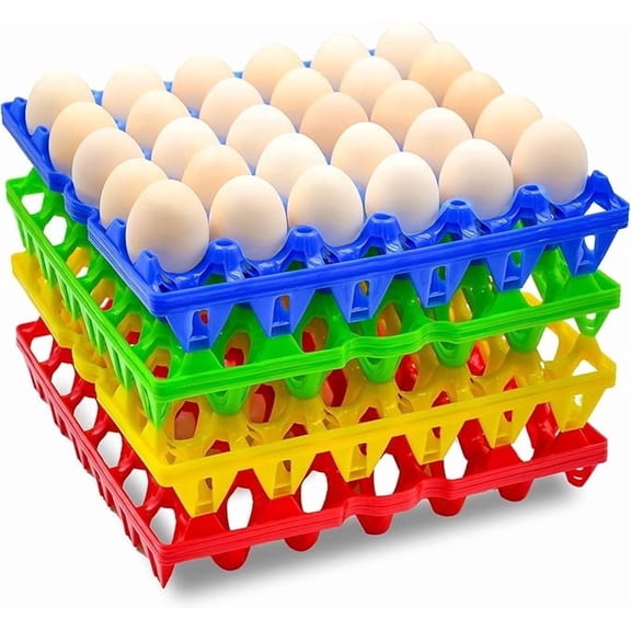 8 Pack Bulk Plastic Egg CratesStackable & Durable30-Egg Flatsreat for Storing, Sorting & Shipping, and Reusable