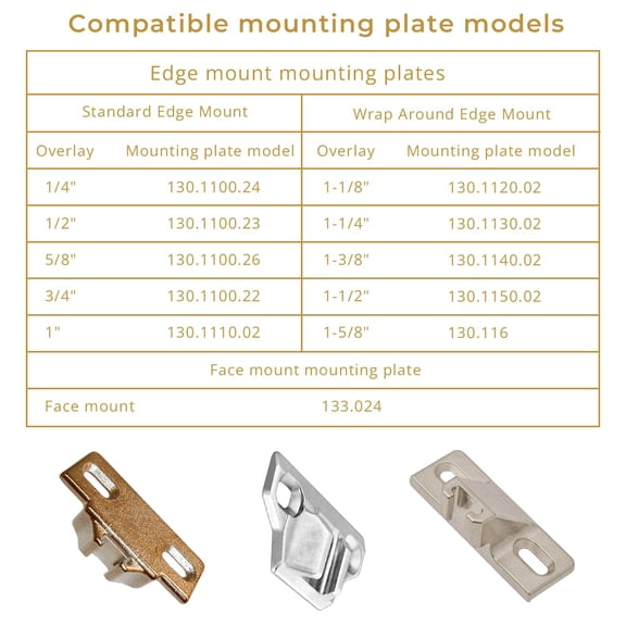 8 Pack Cabinet Hinges Replacement 110 Degree Self Closing Concealed Compact 33 Hinges 30.310-11.02 Compatible