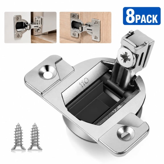 8 Pack Cabinet Hinges Replacement for 30.310-11.02 33.3600 Compact 31 & Compact 33 Style Hinges Cabinet Door Hinges Self Closing Replacement Hardware Kitchen Cabinet Hinges Silvery