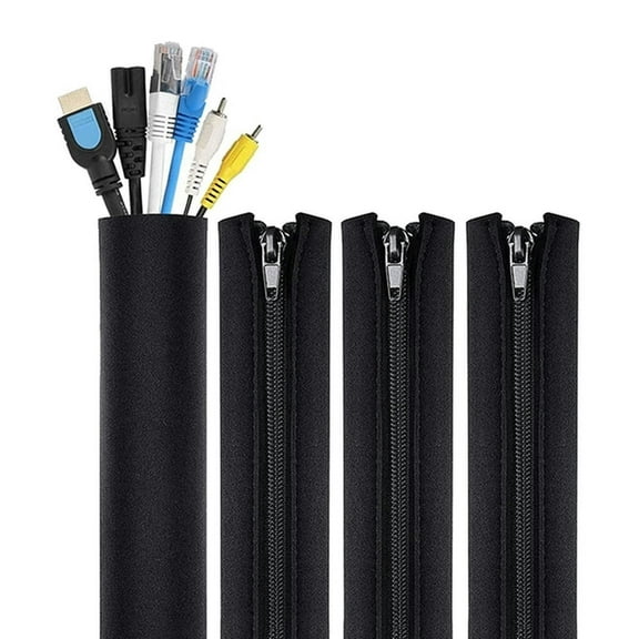 8 Pack Cable Tidy Tube For TV Computer Home Entertainment,Cable Management Zipper Sleeve Cable Organisers Sleeve