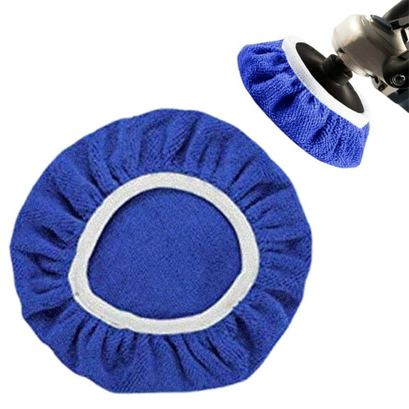 8-Pack Car Polisher Pad Bonnet 9-10 Inches Soft Microfiber Buffing Pads for Car Waxing and Polishing (Blue, Light Blue & White)